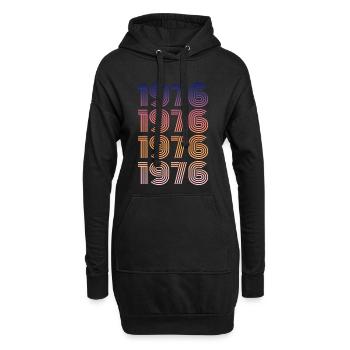 Vintage 1976 - Hoodie-Kleid - Schwarz - Vorne