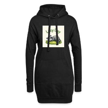 Waschbär in Ruhe - Hoodie-Kleid - Schwarz - Vorne
