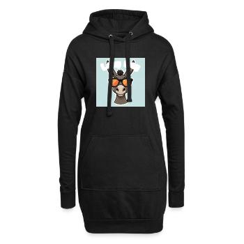 Esel mit orangefarbener Sommerbrille - Hoodie-Kleid - Schwarz - Vorne