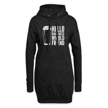 Hello Darkness My Old Friend Trinkt Stout-Bier - Hoodie-Kleid - Schwarz - Vorne