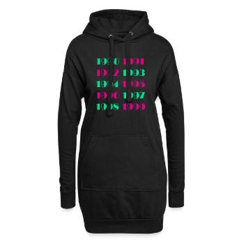 90er Retro Vintage Style Nostalgie - Hoodie-Kleid - Schwarz - Vorne