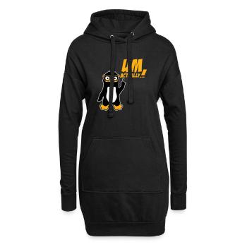 Pinguin Um Actually Lustig Nerd Klugscheißer Logo - Hoodie-Kleid - Schwarz - Vorne