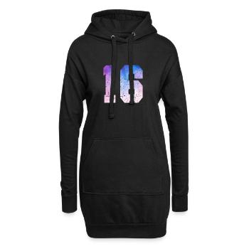 Ausgabe 16 – 16. Jubiläumsgeschenk - Hoodie-Kleid - Schwarz - Vorne