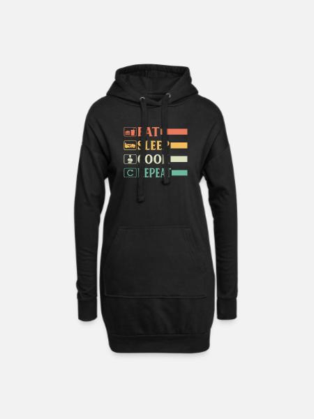 Lustiger Koch Chefkoch Bäcker Koch Eat Sleep Koch Rep - Hoodie-Kleid - Schwarz
