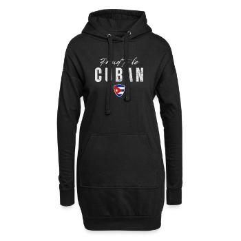 Proud Cuban, made in Cuba - Sweat-shirt à capuche long Femme - noir - Devant