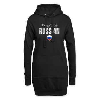 Proud Russian, made in Russia - Sweat-shirt à capuche long Femme - noir - Devant