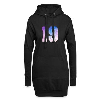 numéro 19 – Cadeau anniversaire 19 ans - Sweat-shirt à capuche long Femme - noir - Devant