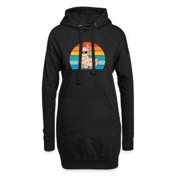 Alpaga avec lunettes de soleil pour les amateurs de lamas - Sweat-shirt à capuche long Femme - noir - Devant
