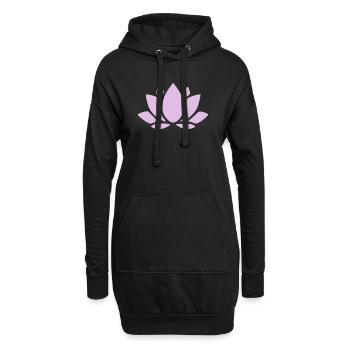 Fleur de lotus Fleur de lotus Fleur de lotus Fleur de violette Fleur de yoga - Sweat-shirt à capuche long Femme - noir - Devant