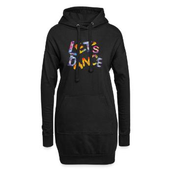 tanzende Buchstaben - Hoodie-Kleid - Schwarz - Vorne