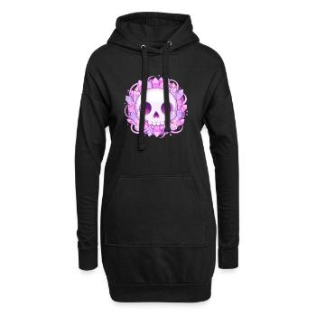 Kristallskull mit Kristallen - Hoodie-Kleid - Schwarz - Vorne