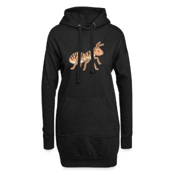 Fourmi tigrée stylisée rayures Tigrée - Sweat-shirt à capuche long Femme - noir - Devant