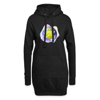 Surreale Merkaba-Erde - Hoodie-Kleid - Schwarz - Vorne