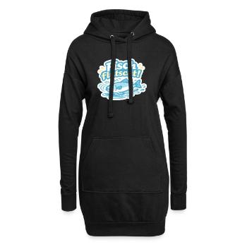 Fisch flutscht! Cartoon-Sticker - Hoodie-Kleid - Schwarz - Vorne