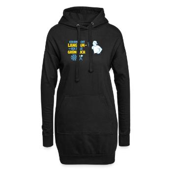 Nicht langsam – gründlich zielen - Hoodie-Kleid - Schwarz - Vorne