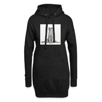 Coole Katze Yoga Spagat - Hoodie-Kleid - Schwarz - Vorne