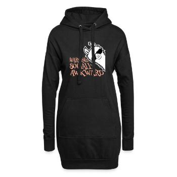 Lama Warning Socially Awkward Sonnenbrille Alpaka - Hoodie-Kleid - Schwarz - Vorne