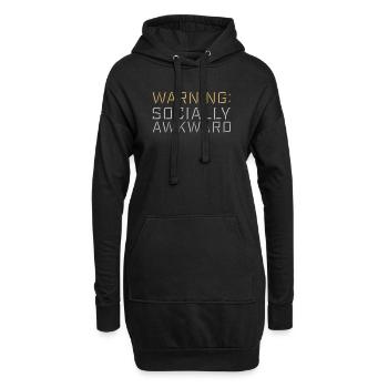 Warning Socially Awkward Lustig Sozial Unbeholfen - Hoodie-Kleid - Schwarz - Vorne