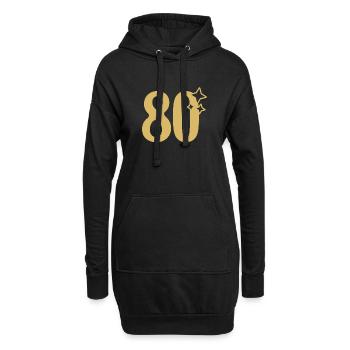 80e anniversaire 80e Étoile d’Or - Sweat-shirt à capuche long Femme - noir - Devant
