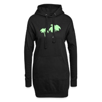 Tropische Palmen Silhouetten Duo - Hoodie-Kleid - Schwarz - Vorne