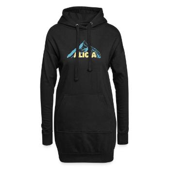 Geschenk für Alicia - Hoodie-Kleid - Schwarz - Vorne