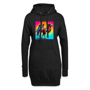 chameau - Sweat-shirt à capuche long Femme - noir - Devant