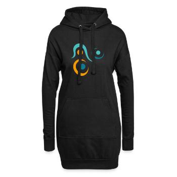 Yoga design_10 - Sweat-shirt à capuche long Femme - noir - Devant