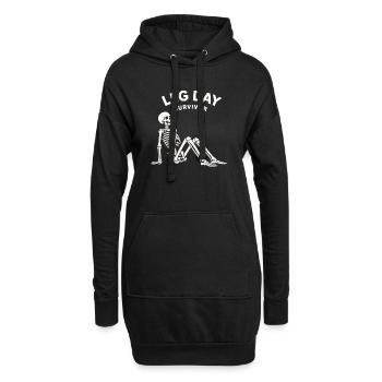 Leg Day Survivor – Fitness Humor Shirt - Hoodie-Kleid - Schwarz - Vorne