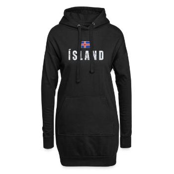Drapeau islandais, patriote islandais - Sweat-shirt à capuche long Femme - noir - Devant