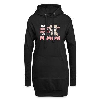  Ich Höre Immer Nur Ein Mimimi Schaf - Hoodie-Kleid - Schwarz - Vorne