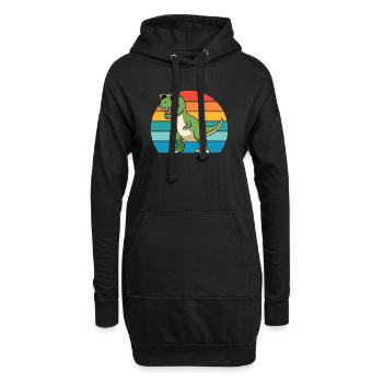 Trex Tyrannosaurus Rex T-Rex Dino Dinosaurier - Hoodie-Kleid - Schwarz - Vorne