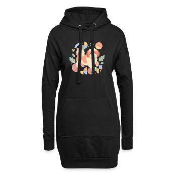 Propriétaires mignons de Shih Tzu, amoureux de chiots colorés - Sweat-shirt à capuche long Femme - noir - Devant