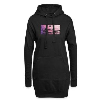Joueuse de volley-ball de beach-volley féminin - Sweat-shirt à capuche long Femme - noir - Devant