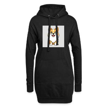 Dessin animé de chien - Sweat-shirt à capuche long Femme - noir - Devant