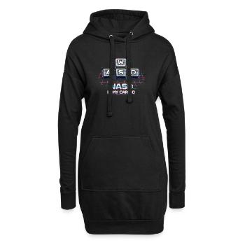 Lustiges Gaming Keyboard WASD mein Cardio Gamer - Hoodie-Kleid - Schwarz - Vorne