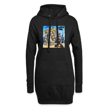 Pouvoir crypto : Animal, Chien et Loup - Sweat-shirt à capuche long Femme - noir - Devant