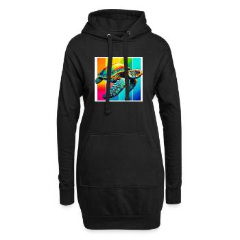 Schildkröte - Hoodie-Kleid - Schwarz - Vorne