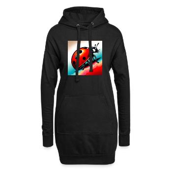 Marienkäfer - Hoodie-Kleid - Schwarz - Vorne