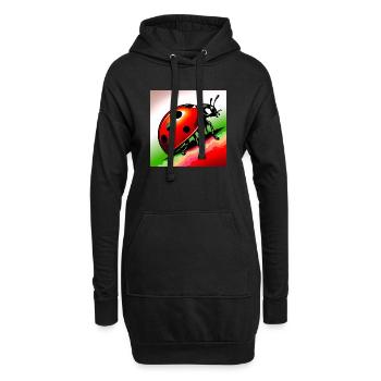 Marienkäfer - Hoodie-Kleid - Schwarz - Vorne