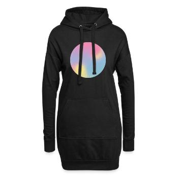 Aura-Check-Pastellgradientensphäre - Hoodie-Kleid - Schwarz - Vorne