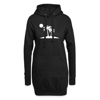 Silhouette de Palm Island sur la plage - Sweat-shirt à capuche long Femme - noir - Devant