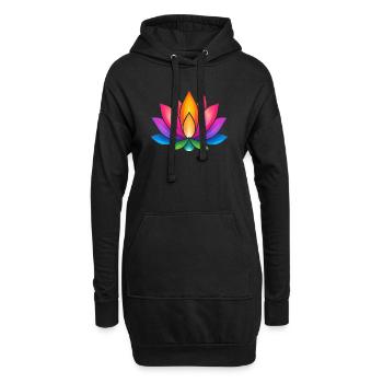 Explosion de couleurs de la fleur de lotus lumineuse - Sweat-shirt à capuche long Femme - noir - Devant