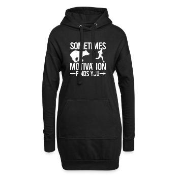 Parfois, la motivation vous trouve - Sweat-shirt à capuche long Femme - noir - Devant