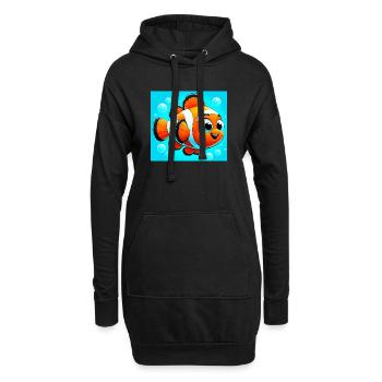Poisson-clown - Sweat-shirt à capuche long Femme - noir - Devant
