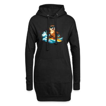 Lunettes de soleil Otter Surfer - Sweat-shirt à capuche long Femme - noir - Devant