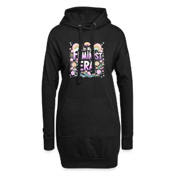 À mon époque féministe - psychédélique - Sweat-shirt à capuche long Femme - noir - Devant