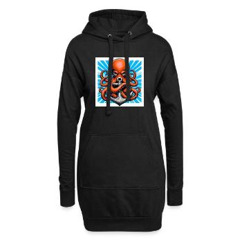 Un Poulpe embrasse une Ancre - Sweat-shirt à capuche long Femme - noir - Devant