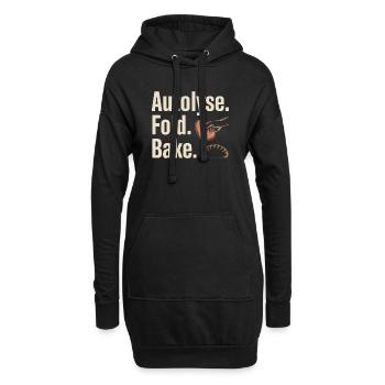 Autolyse Fold Backe Bread Kunst - Hoodie-Kleid - Schwarz - Vorne