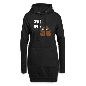 59 ans plus 1 - Sweat-shirt à capuche long Femme - noir - Devant