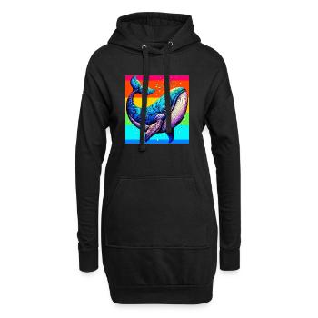 Wal - Hoodie-Kleid - Schwarz - Vorne